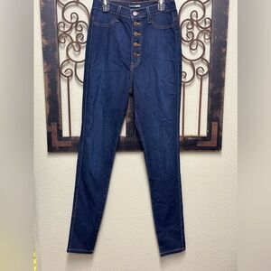 Fashion Nova skinny high waisted blue jean with button down fly